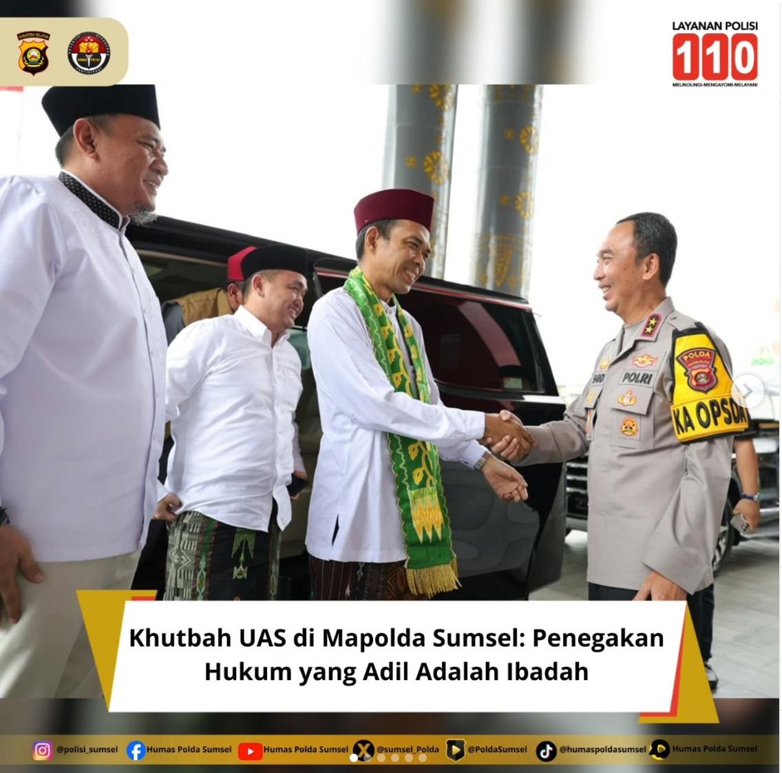Menjemput Kemuliaan dalam Pengabdian: Momen Khusyuk Kapolda Sumsel & UAS di Masjid Assa’adah